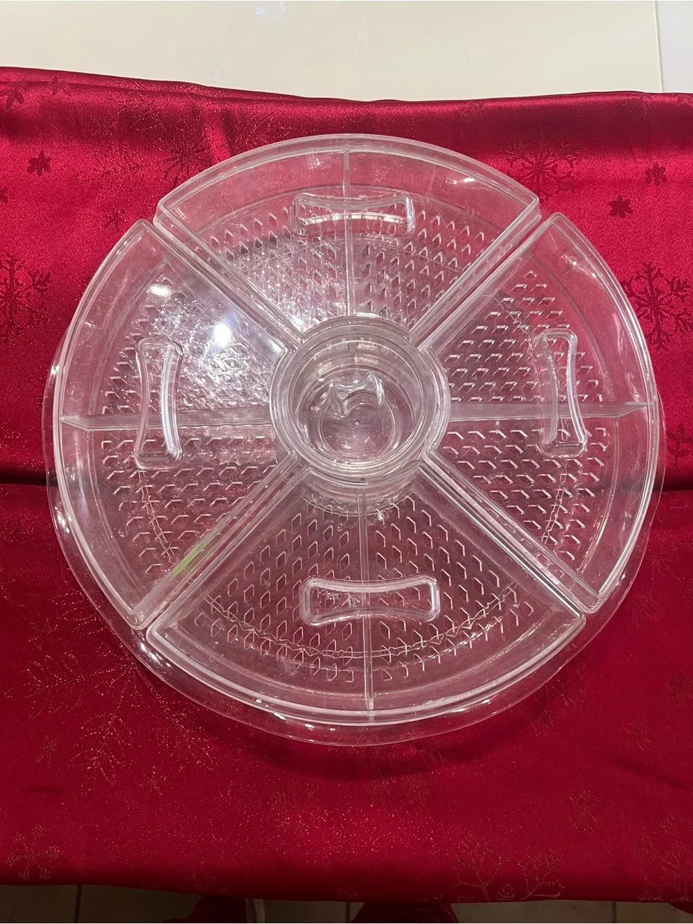 Clear Plastic 6-Compartment Party Serving Tray - Unbranded